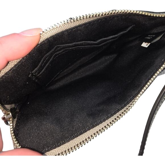 Coach Turnlock Bow Corner Zip Wristlet Gunmetal Silver Patent Leather - Picture 9 of 11